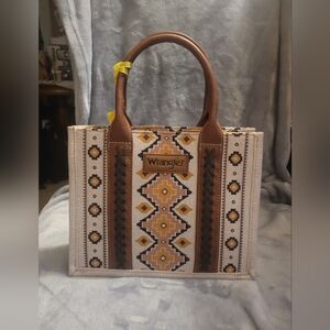 New With Tags Wrangler Geometric Brown and Cream Tote